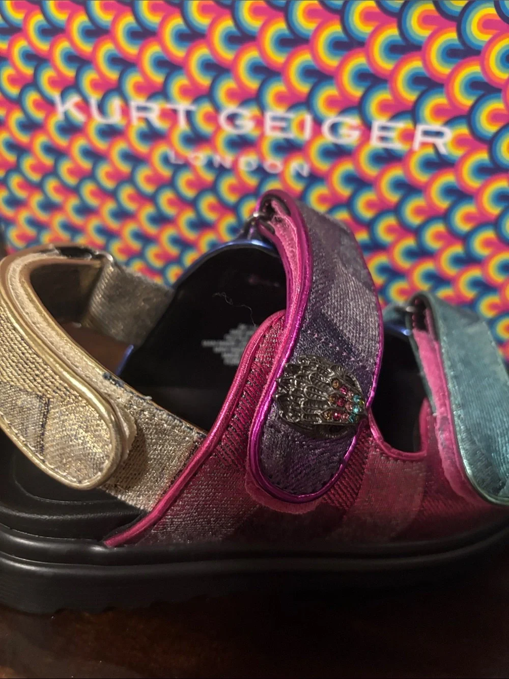 Kids Multicolor Metallic Sandals - Kurt Geiger